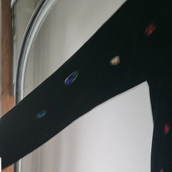 Chic Black Long Sleeve Dress with Multicolor Details Brand New Velvet - Picture 7 of 8